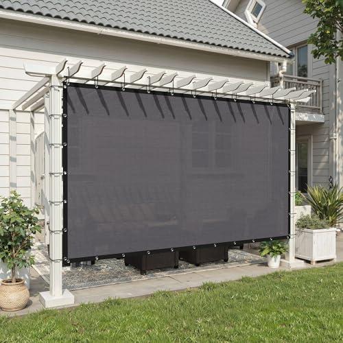 90% Shade Cloth 812 FT with Grommets, Outdoor Sun Shade Cloth UV Block Shade Fabric for Patio, Backyards, Carport, Garden, Grey
