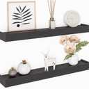 Ballucci Modern Floating Shelves 24", Set of 2 Wood Wall Mount Ledges for Nursery, Living Room, Bathroom, Kitchen, Office, Black