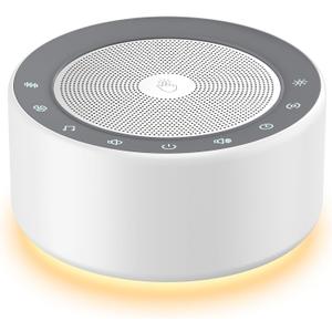 Kipcush White Noise Sound Machine with Nursery Lamp, Mood Lighting, 7 Colour Night Light, 30 Soothing Sounds for Baby/Adult. Timer, Plug in, Memory Function, Touch Control