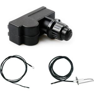 Uniflasy Fire Pit Igniter Push Button Ignition Kit with 2 Outlet and Ground Wire for Fire Pit Gas Burner System AA Battery