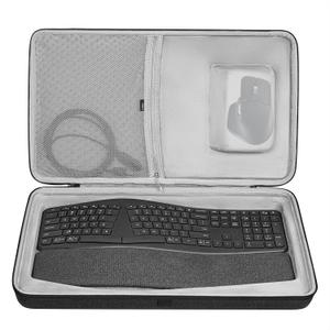 Geekria Hard Shell Keyboard Travel Case, Compatible with Logitech Ergo K860 Wireless Ergonomic Keyboard and MX Master 3S Mouse Combo Carrying Case (Dark Grey)