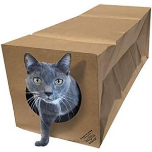 Dezi & Roo Hide and Sneak Collapsible Paper Cat Tunnel  Made in USA  Designed by a Feline Vet  Interactive Cat Toy  Cat Enrichment Toy  Hideaway