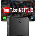 GZPYC Wireless CarPlay Adapter AI Box for iPhone & Android Auto – YouTube & Netflix Support, TF Card Offline Playback, Plug and Play, Wired to Wireless Conversion, Stable 5.8GHz WiFi & Bluetooth 5.3