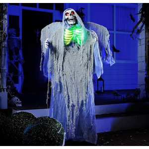 JOYIN 67" Halloween Decorations Outdoor, Life Size Animatronics Grim Reaper, Sound-Actived Haunted House Props Decors with Creepy Sound for Garden Yard Lawn Outside Indoor