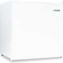 Igloo 1.6 Cu.Ft Mini Fridge with Freezer- Single Door Compact Refrigerator with Glass Shelves for Homes, Dorms & Offices- Keep Snacks, Drinks & Frozen Foods Cool with Temperature Control Fridge- White