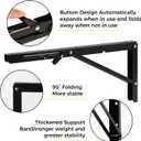 16 Inch Folding Shelf Brackets, 2 Pcs Heavy Duty Metal Collapsible Shelf Bracket Wall Mounted Brackets for Fold Down Table Wall Mounted Brackets for Shelves Space SavingMax Load: 132 lb