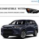 Fit for 2024-2026 Toyota Grand Highlander LE XLE Front Right Passenger Side Headlight Assembly, W/O LED Daytime Running Lamp, Replacement for 81110-0E760 CY-HD25A01R LOW