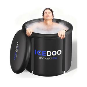 Upgrade XL Ice Bath Tub for Athletes, 119 Gallons Hot & Cold Plunge Tub with Cover for Recovery, Cold Water Therapy, Multiple Layered Portable Hot Tubs for for Home, Gym & Outdoor