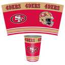 FANMATS NFL - San Francisco 49ers Wastebasket | Red | 15"x10.5"x10.5" | Primary Logo, Helmet, & Wordmark