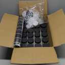 KIVY Glass Spice jars with Label & Shaker Lids [24x 4oz] Airtight Seasoning Containers for Cabinet & Drawer - Empty Spice Bottles - Spice containers with labels - Black spice jars with black lids