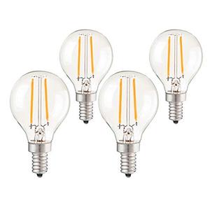 CTKcom 2W G45/G14 Candelabra LED Bulbs Dimmable(4 Pack)- E14 Base Vintage Edison LED Bulb 20W Equivalent 2700K Warm White Lamp for Home,Pendant Lights,Sconces,Antique Light Fixtures 110V~130V AC