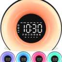 Wake Up Light Sunrise Alarm Clock with Sunrise Sunset Simulation 23 Nature Sleep Sounds 13 Colors Night Light Dual Alarms Snooze Function Sleep Aid for Heavy Sleepers Kids Adults (Black)