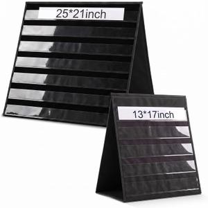 Large Tabletop Pocket Chart Stand for Classroom, 2 Pcs
25 x 21", 13 x 17 "