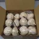 12 Pcs Textured Christmas Ornaments 2.36'' Neutral Home Decor with Hanging Loop Brown Vintage Large Christmas Ornaments Modern Shatterproof Tree Decor for Farmhouse Xmas Tree (Ivory) (Retro White)