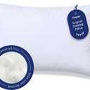 Casper Sleep Original Cooling Pillow, Standard Size Medium Soft Feel, Down-Alternative Fill, Supports Side, Back & Stomach Sleepers, Neck Pain Relief, Machine Washable