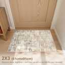 UERMEI 2x3 Washable Entryway Area Rug: Neutral Abstract Small Floor Carpet Soft Low Pile Non-Slip Indoor Door Mat for Kitchen Hallway Stain Resistant for Pets and Kids Room Golden Brown