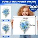 200 Pack White Poster Board,13.5" x 17.5" White Poster Paper Bulk, 13.5*17.5in-200P