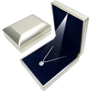 2Pcs LED Pendant Necklace Box Stud Earring Jewelry Gift Box Diamond Jewelry Display Case for Proposal Valentine's Day Wedding Anniversary Birthday (Gold)