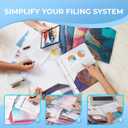 6 Pack Marble Design File Folders with Pockets - Plastic Folder with 2 Pockets & a Business Card Holder, Durable File Folders for Documents, School, Office & Home (Folder with Pockets (with Prong))