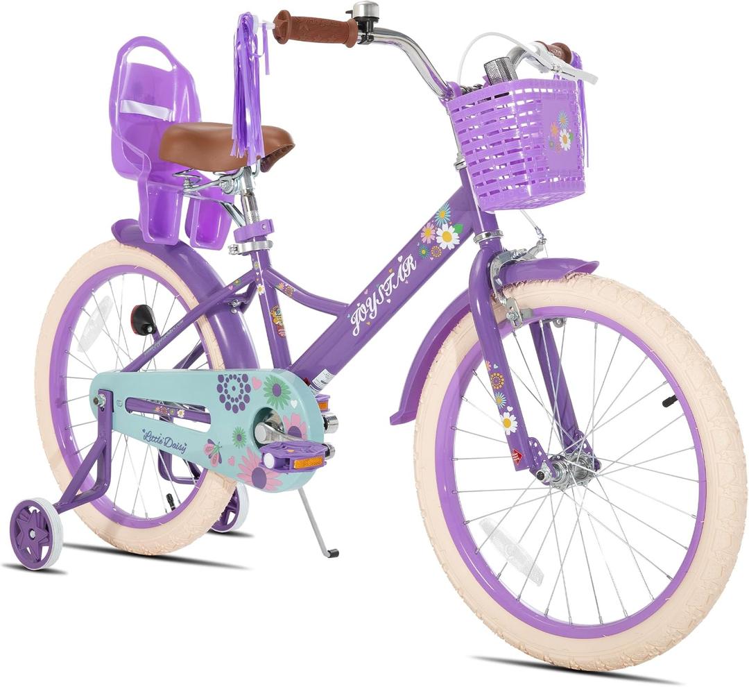 JOYSTAR Little Daisy Kids Bike for Girls Boys Ages 2-10 Years, 12 14 16 20 Inch Girls Bikes with Doll Bike Seat & Streamers, Boys Bike with Flag & Number Plate, Multiple Colors