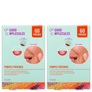 Good Molecules Pimple Patches Pack 2  120 Patches (60  2 Pack) | Ultra-Thin Hydrocolloid Acne Patches to Conceal Breakouts, Blackheads & Blemishes