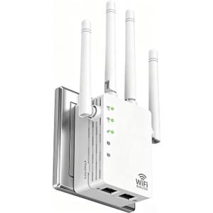 WiFi Extender, WiFi Signal Booster with 5.0G&2.4G Dual Band - 12880 Sq.Ft Coverage, 105 Devices, 1-Tap Setup, Ethernet Port & Faster Wireless Speed