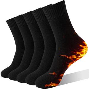 VoJoPi Winter Thermal Socks for Women - 5 Pairs Thick Warm Ladies Cozy Wool Crew Boot Socks, US 5-10