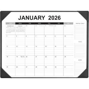 Desk Calendar 2026-2027 with Desk Mat 22" x 17" Large Desk Pad Calendar Runs from January 2026 to June 2027, Office Supplies Desktop Monthly Calendar for Home & Office