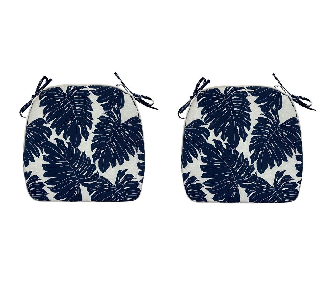 Outdoor Chair Cushions (Set of 2) 16x17 Inch Patio Seat Cushions Navy Square Chair Pads for Outdoor Patio Furniture Garden Home Office