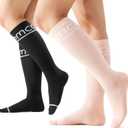 Momcozy Compression Socks for Women 20-30mmHg, 2 Pairs Graduated Compression for Circulation & Swelling, Size Large