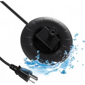 Bird Bath Heater with Fountain Pump 70W Black, Heated Bird Baths for Outdoor in Winter, with Thermostatically Controlled and 3.3 Ft Cord, Heated Bird Bath, Birdbath Deicer for Garden Birdbath