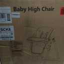 Baby High Chair, Foldable Convertible High Chair for Babies & Toddlers, Adjustable Height & Recline with Removable Double Tray, PU Cushion, Storage Basket, Easy to Clean, Gray