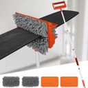 Qaestfy Ceiling Fan Cleaner Duster with 62.5 Extendable Long Handle Ceiling Fan Blade Cleaning Tool, Reusable Chenille & Microfiber Mop Head for Dusting Ceiling Fan Baseboard Wall Floor