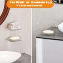 2 x SUOXING Adhesive Bar Soap Holder for Shower Wall,Clear Plastic Soap Savers for Bar Soap,Hanging Soap Rack and Soap Dish Tray for Bathroom with Command,Drill-Free,Pack of 2