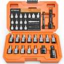 17Pcs Screw Extractor Set, 3/8" Inch Drive Easy Out Bolt Extractor Set, Multi-Spline Stripped Screw Extractor Kit, Bolt Remover for Broken Bolts, Nuts & Screws, with Extension & Adapter Accessories