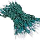 Novelty Lights Vintage Style T5 Pure White LED Christmas Lights, 35 Feet Green Wire String of 70 Mini Bulbs, UL Listed Indoor/Outdoor Tree Lighting