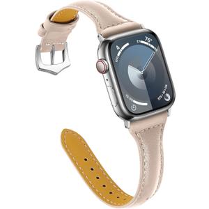 Leather Bands Compatible Apple Watch Bands For Women 38mm/40mm/41mm/42mm(series 11/10), Top Grain Leather Band Replacement Strap for iWatch Ultra SE SE2 Series 11 10 9 8 7 6 5 4 3 2 1
