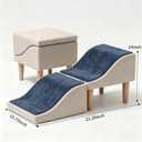 Wavy Dog Stairs for Bed & Couch, Dog Ramp for Small/Medium/Large Dogs. | 13.3"H Wooden 2-in-1 Foldable Ottoman Steps Non-slip Surface for Injured Dogs&Puppy Older, Supports 220 lbs for Beds & Sofas