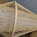 Booniture 12'' Bamboo Pendant Light, Handwoven Boho Basket Hanging Light Fixture for Kitchen Island, Adjustable Ceiling Lamp for Dining Room, Bedroom, Entryway, Natural