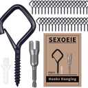 Amazon.com: Sexoeie 35 PCS Eye Screw Hooks for Hanging Heavy Duty with Safety Buckle.Metal Ceiling Hooks for Hanging Plants,Cup,Wind Chime,Bird Feeders,Christmas String Lights at Indoor&Outdoor,2.36 Inches Black : Industrial & Scientific