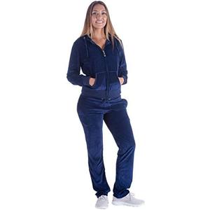 Yasumond Velour Tracksuit Womens 2 Pieces Joggers Outfits Jogging Sweatsuits Set Soft Sports Sweat Suits Pants, Size 2XL