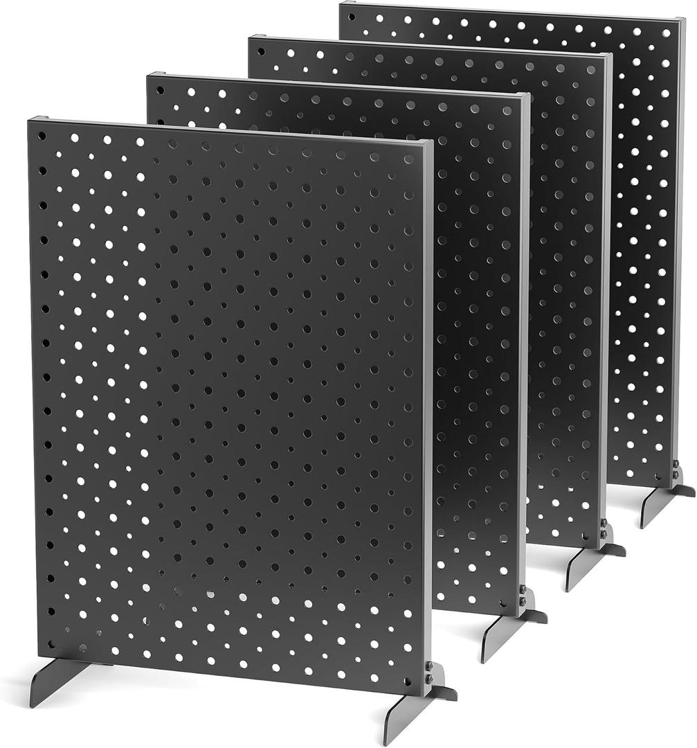Ultrawall Pegboard Display Stand, Metal Tabletop Pegboard Display, Accessories Rack Organizer for Jewelry, Retail Stores, Craft Shows, 12"X16", 4pcs Black