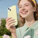 2 x Compatible with iPhone 15 Plus Case & iPhone 14 Plus Case, with Polka Dot Aesthetics Design Simple Case for Women Girl, Cute Fashion Soft TPU Slim Protection Phone Case - Yellow