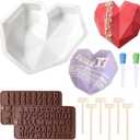 Chocolate Mold Set,Chocolate Heart Molds,Breakable Heart Mold with Hammer,Number and Letter Molds for Cake Decoration Candy Making-Suitable for Various Festivals