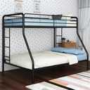 DHP Dusty Metal Bunk Bed with Secured Ladders, Twin/Full, Black