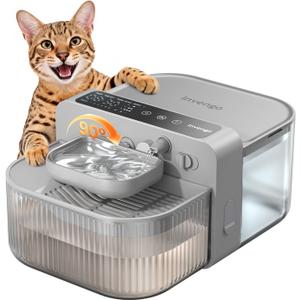 Invengo No-Filter Wireless Cat Water Fountain, 3.5L Stainless Steel Pet Fountain for Cats & Dogs  Wastewater Separation, Auto Refill, Ultra-Quiet 3000mAh Battery, Indoor Smart Water Dispenser