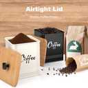 Airtight Coffee Canister-Coffee Container, Airtight 40 oz Large Iron Black Storage Container for Coffee Grounds, Beans, Pods & More,Coffee Bar Accessories & Gifts