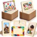 RYKOMO 24 Pack DIY Wooden Picture Frames for 4 x 6 in Photos, Wooden Picture Frames for Crafts Unfinished Solid Wood Photo Picture Frame for Crafts, Valentine's Day Gift New Year Decorate, FatherDay Gift