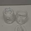 WHJY Set of 2 Airtight Glass Jars Decorative Jars, 22oz Jar of Hearts Cute Cookie Jar Decorative Jars with Lids Candy Jars for Candy Buffet Heart Shaped Lid (Grid Textured)