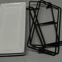 Gibson Elite Gracious Dining 3-Tier Serving Display Stand, Rectangular White Porcelain Plates, Tiered Serving Display - Elegant Food Presentation Display for Parties, Catering, Entertaining Events